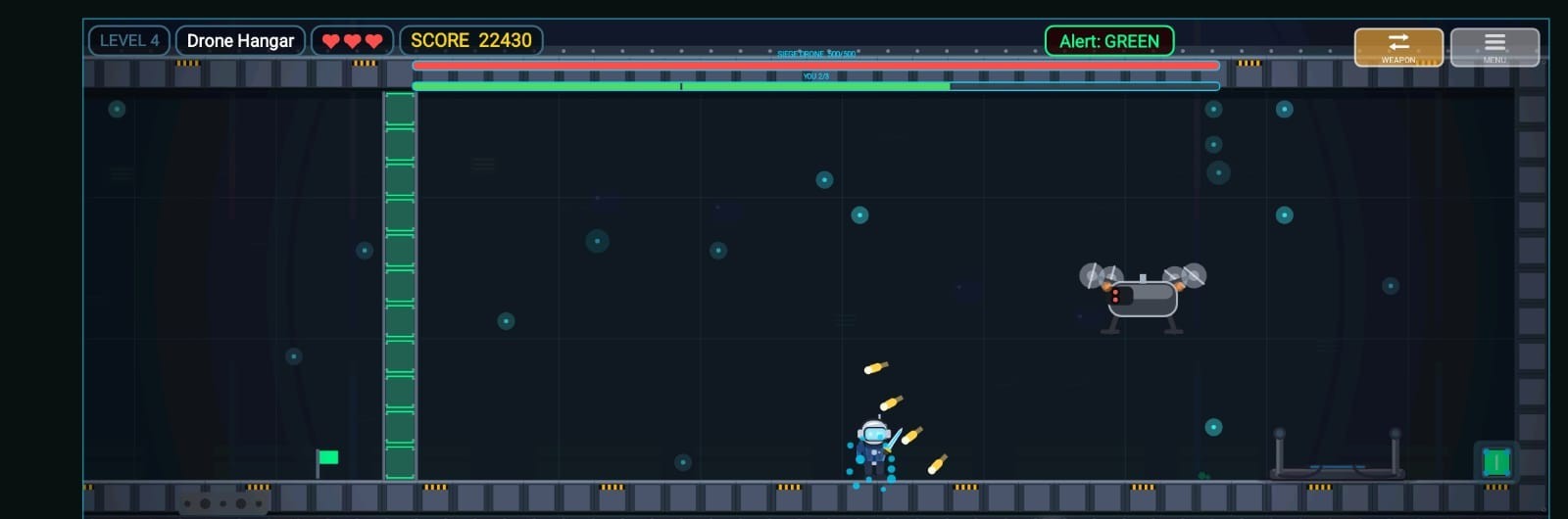 Drone Alert combat gameplay screen