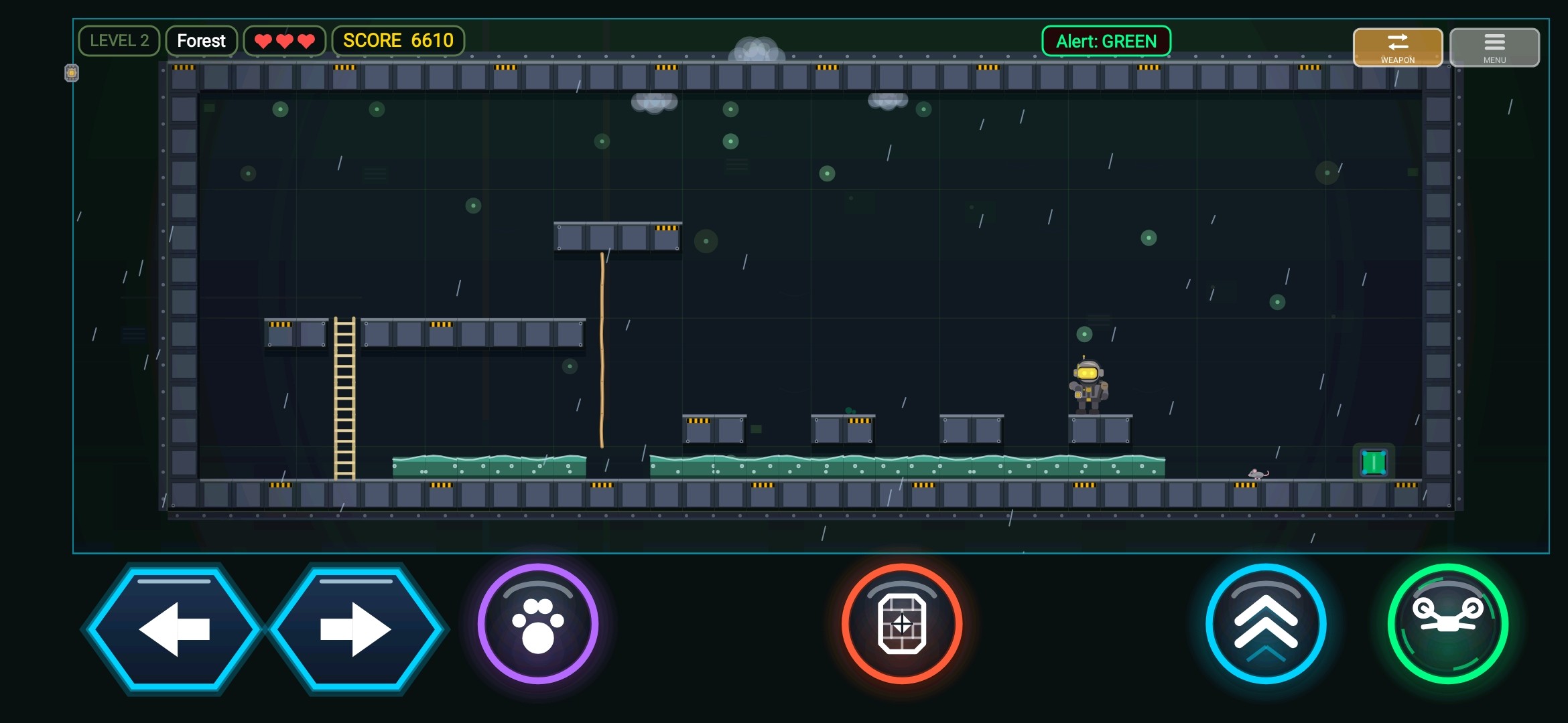 Drone Alert rainy Forest level gameplay